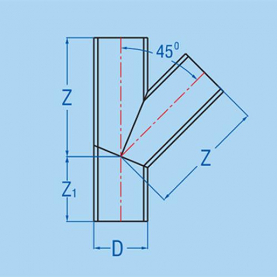 CHỮ T 45 ĐỘ - PHỤ TÙNG GIA CÔNG TỪ ỐNG