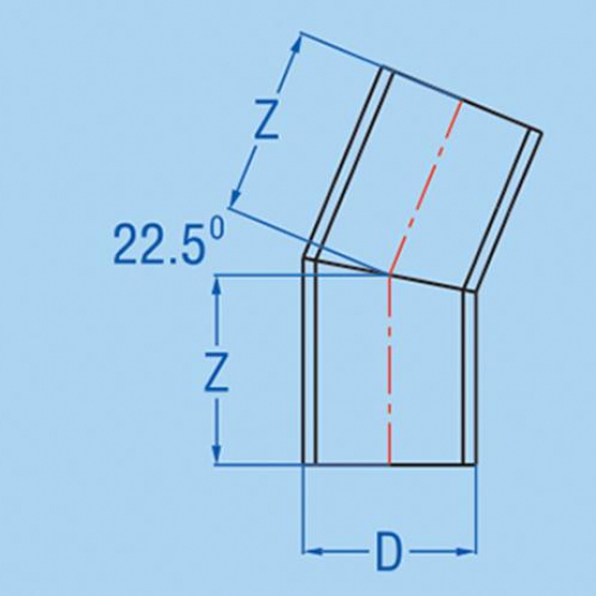 CO 22,5 ĐỘ - PHỤ TÙNG GIA CÔNG TỪ ỐNG