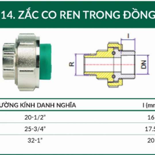 ZẮC CO REN TRONG ĐỒNG